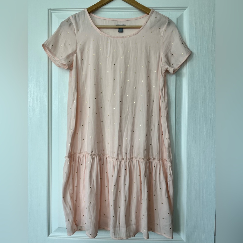 Aerie Light Pink Dress with gold stars